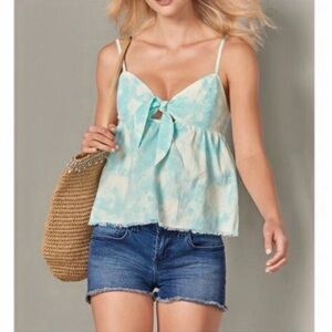 VENUS Tie Front Tie Dye Linen Tank Top (14)